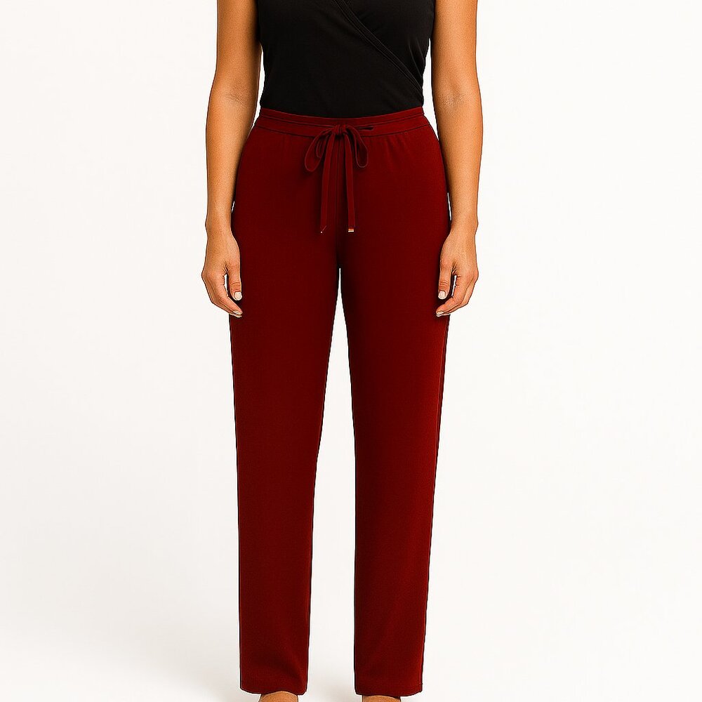 NYCC Burgundy Womens Tie Waist Pants NWT Size 18